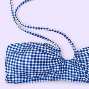 Blue Gingham Bikini Top